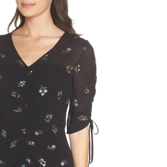 Sam Edelman Embroidered Floral Cocktail Midi Dress - Picture 7 of 7